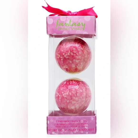 Pink Brittney Spears Bath Bomb Set Rose Hand Cream Kitty Lip Balm Beauty Bundle - Picture 4 of 4